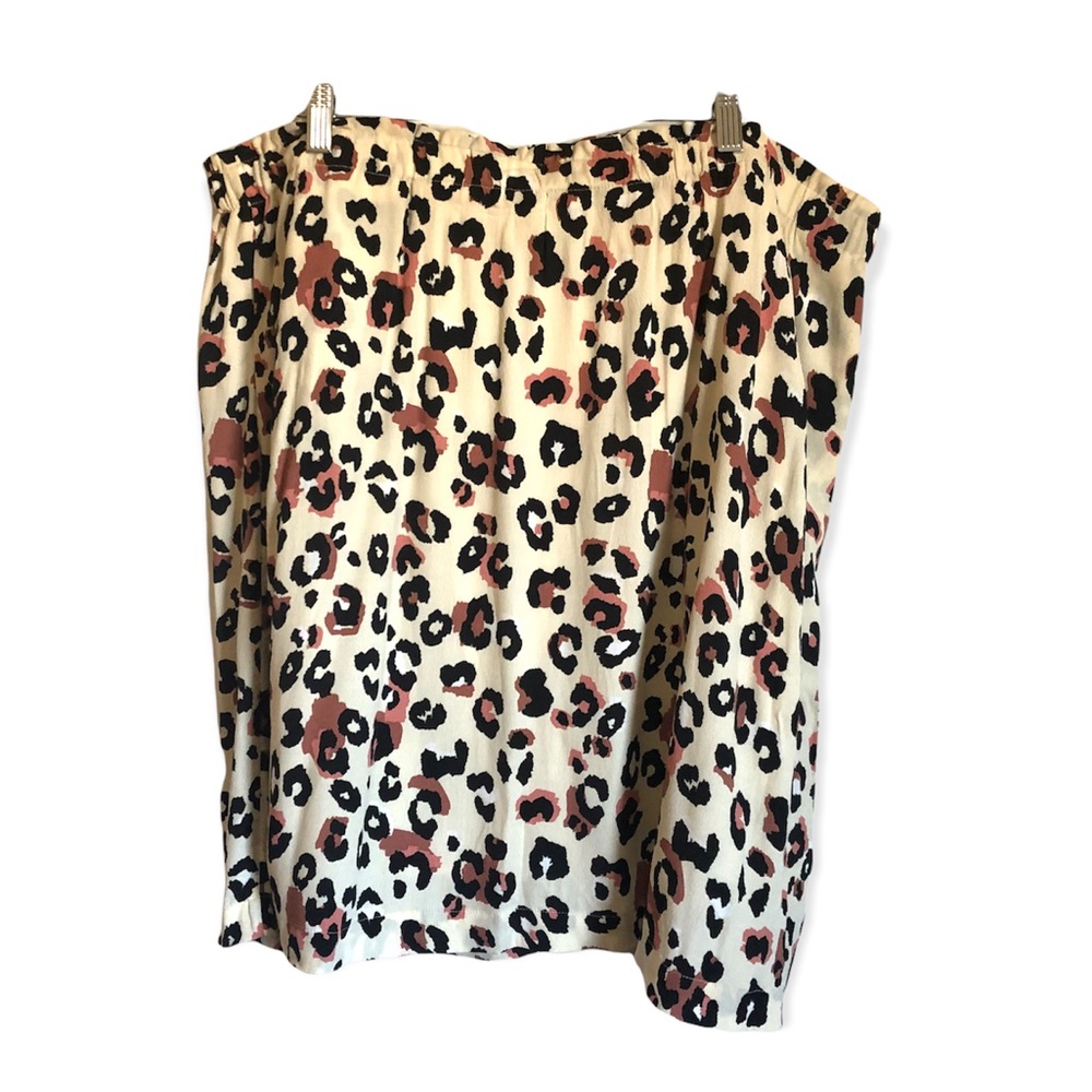 Skirt Animal Print Plus Size 2X Reitman’s NWT Pockets Elastic Waistband Cream